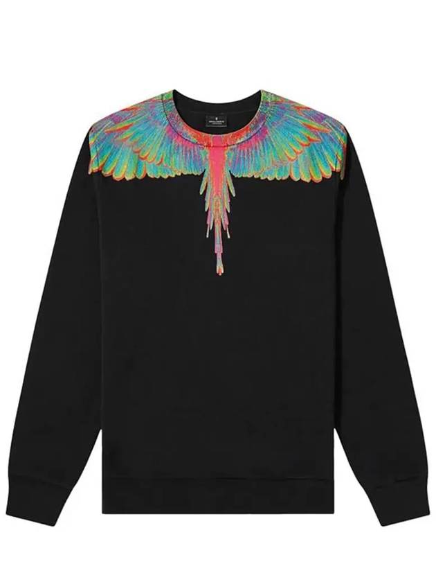 Neon Wings Cotton Sweatshirt Black - MARCELO BURLON - BALAAN 2