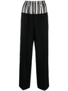 Wool Layered Wide Pants Black - FENDI - BALAAN 2