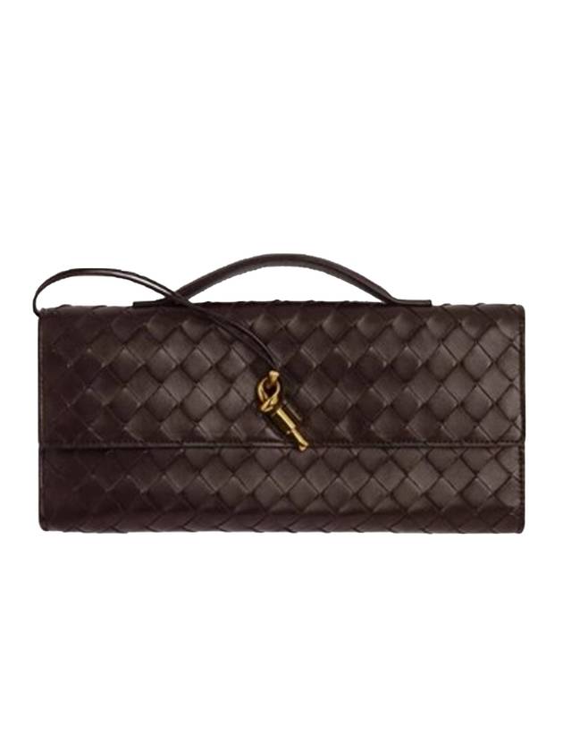 Andiamo Intrecciato Leather Clutch Bag Fondant - BOTTEGA VENETA - BALAAN 1