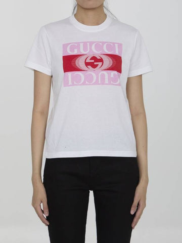 T-Shirt With Gucci Print - GUCCI - BALAAN 1