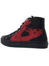 Plimsoll Vegan Leather High Top Sneakers Black Red - VIVIENNE WESTWOOD - BALAAN 4