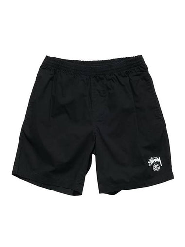 Basic Stock Beach Shorts Black - STUSSY - BALAAN 1