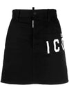 Icon Logo Mini A-Line Skirt Black - DSQUARED2 - BALAAN 1