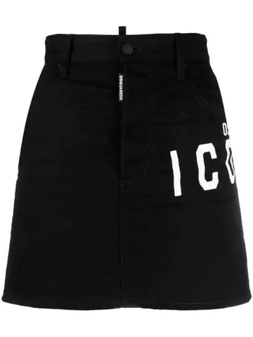 mini A-lie skirt black - DSQUARED2 - BALAAN.