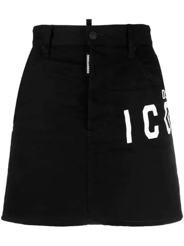 Icon Logo Mini A-Line Skirt Black - DSQUARED2 - BALAAN 1