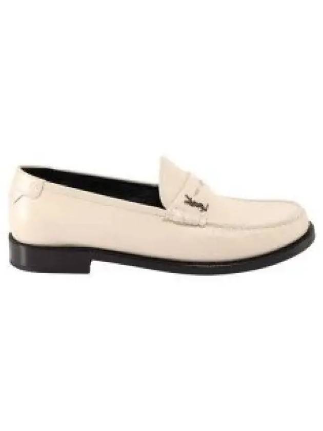 Le Loafer Penny Slippers In Smooth Leather Pearl - SAINT LAURENT - BALAAN 2