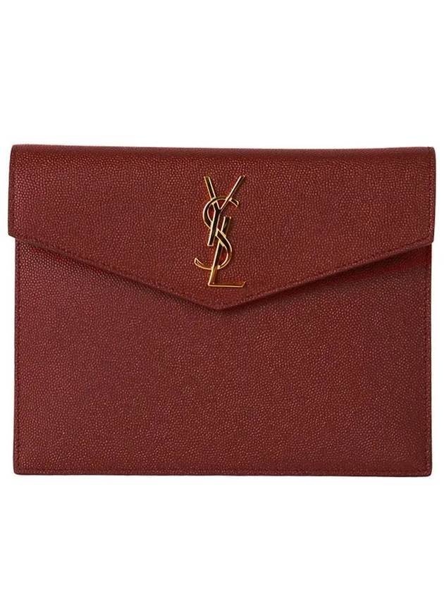 Envelope Uptown Baby Clutch Bag Burgundy - SAINT LAURENT - BALAAN 1