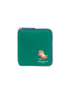 Maison Kitsune Chillax Square Zipper Wallet Grass Green KU05311LC0029 P374 - MAISON KITSUNE - BALAAN 1