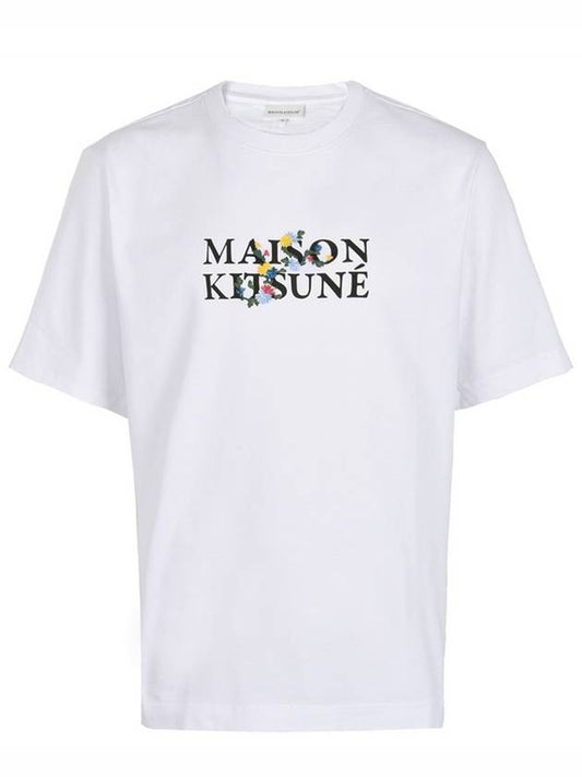 Flowers Oversized Short Sleeve T-Shirt White - MAISON KITSUNE - BALAAN 2