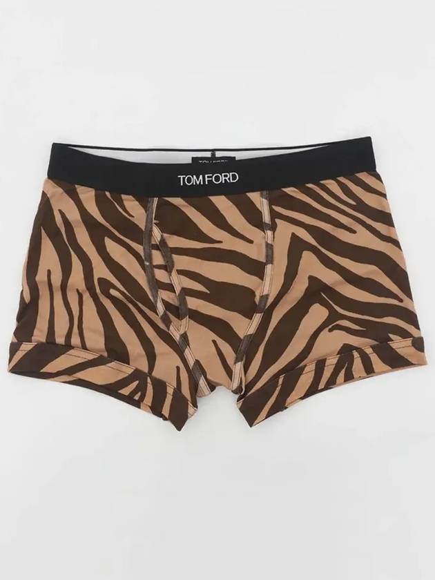 Logo Waistband Zebra Pirint Boxer Briefs Brown - TOM FORD - BALAAN 4