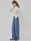 Denim Basic Semi Wide Pants Indigo - RYUL+WAI: - BALAAN 3