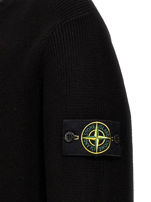 Wappen Patch Crew Neck Knit Top Black - STONE ISLAND - BALAAN 5