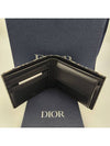 Oblique Jacquard Compact Coin Half Wallet Beige Black - DIOR - BALAAN 3