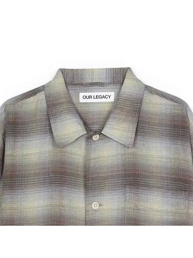 Check Linen Cotton Blend Shirt M2242BM B0081056474 - OUR LEGACY - BALAAN 4