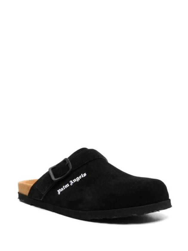 Logo Calf Leather Mule Black - PALM ANGELS - BALAAN 5