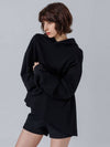 UNBALANCE HEM HOOD TSHIRTBLACK - PAGE STUDIO - BALAAN 5