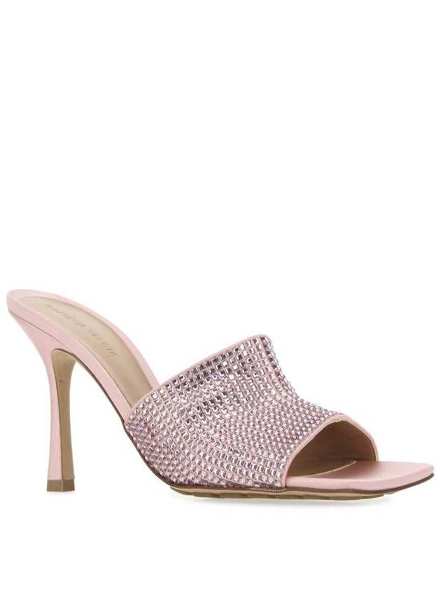 Women's Satin Sparkle Sandals Heels Pink - BOTTEGA VENETA - BALAAN 3