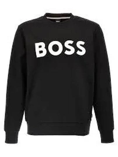 Logo Print Crew Neck Sweatshirt Black - HUGO BOSS - BALAAN 2