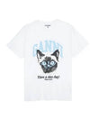 Basic Cat Relax Jersey Short Sleeve T-Shirt White - GANNI - BALAAN 2