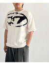 Distressed Flocked Logo Short Sleeve T-Shirt White - DIESEL - BALAAN 3