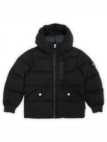 Stone Kids Waffen Patch Down Hooded Padded Jacket Black 791640719 V0029 1054421 - STONE ISLAND - BALAAN 1