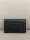 Classic Wallet On Chain Crossbody Bag Grained Calfskin Gold Black - CHANEL - BALAAN 4