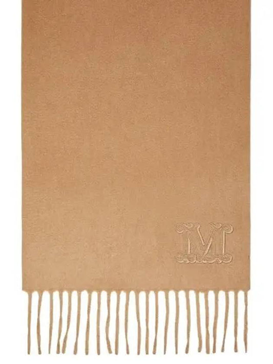 Wsdahlia Embroid M Logo Fringe Cashmere Muffler Camel - MAX MARA - BALAAN 2