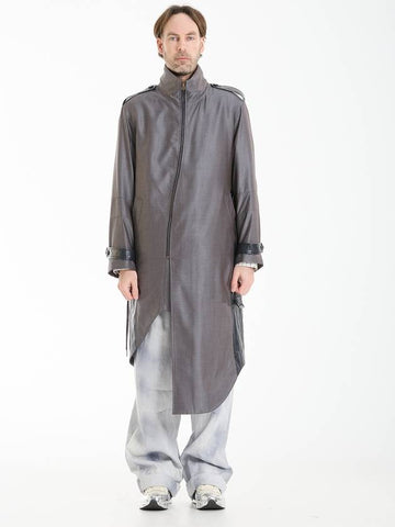 Men's Dancers Runway Silk Single Coat Grey - WHYSOCEREALZ - BALAAN 1