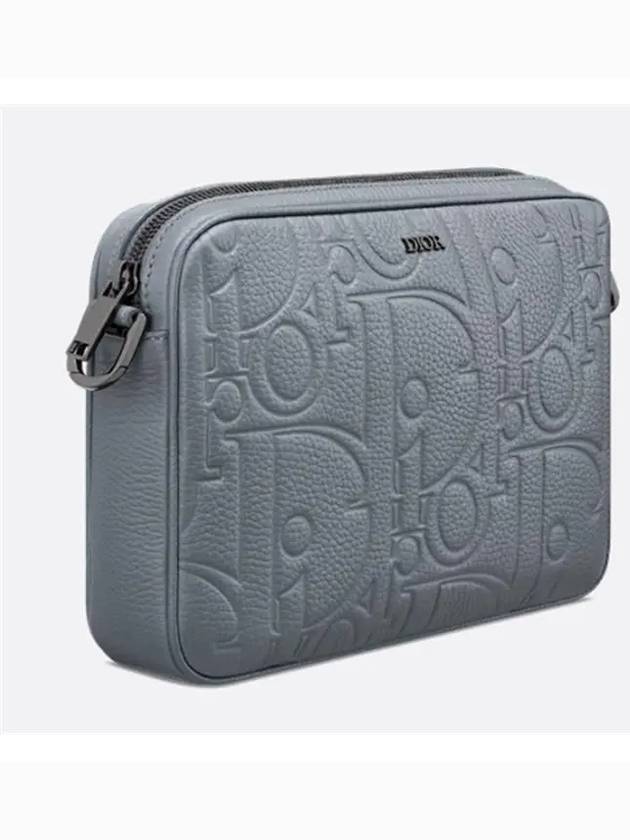 Saddle Triple Embossed Logo Cross Bag Grey - DIOR - BALAAN 4