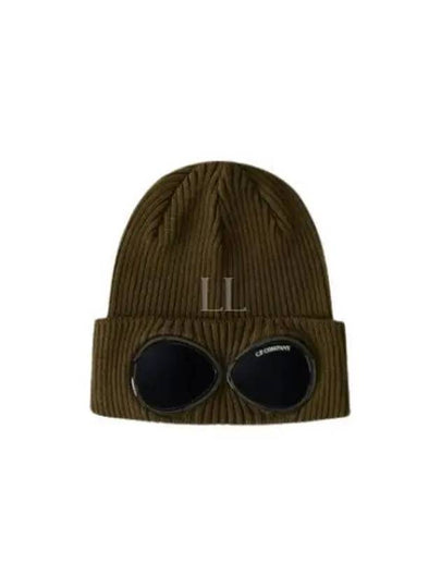 Goggle Detail Ribbed Beanie Green - CP COMPANY - BALAAN 2