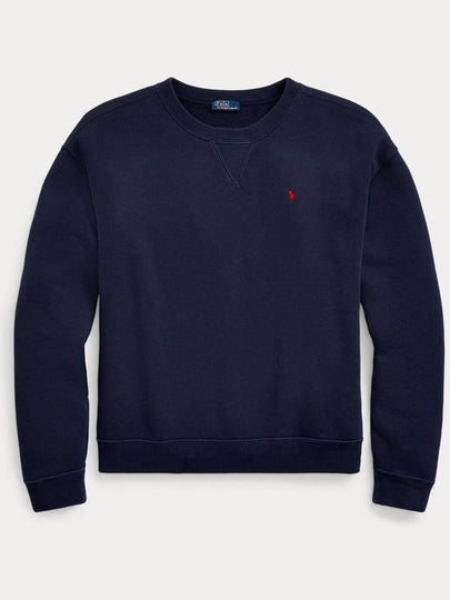 Embroidered Pony Logo Fleece Sweatshirt Navy - POLO RALPH LAUREN - BALAAN 2