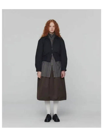 AMOMENTO NYLON SHIRRING FLARE SKIRT - ANDTHEOTHER - BALAAN 1