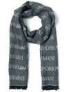 Monogram Pattern Knit Scarf 625060CC786 - EMPORIO ARMANI - BALAAN.