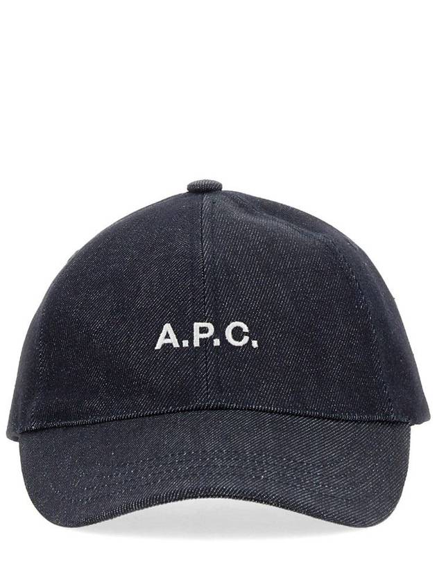 Charlie Embroidered Logo denim ball cap indigo - A.P.C. - BALAAN 3