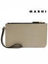 Color Block Saffiano Handle Pouch Bag Yellow Grey - MARNI - BALAAN 4