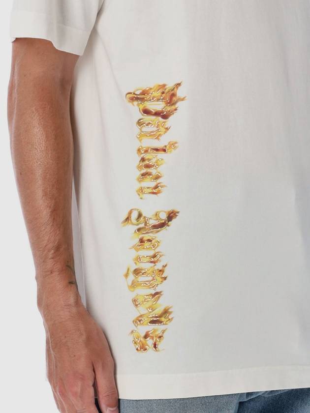 Palm Angels Burning Farm Short Sleeve T Shirt Off White - PALM ANGELS - BALAAN 4