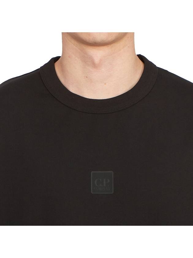 Metropolis Series Stretch Fleece Logo Sweatshirt Black - CP COMPANY - BALAAN 7