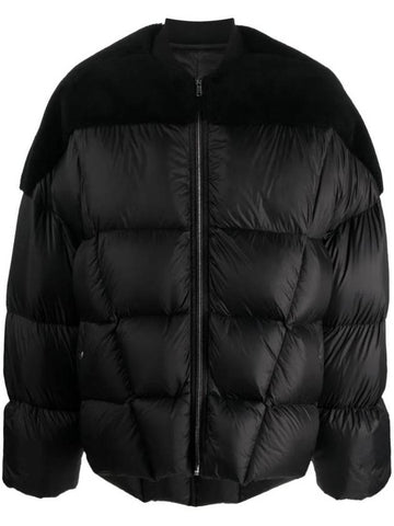 Flight Shearling Panel Bomber Down Padded Black - RICK OWENS - BALAAN 1