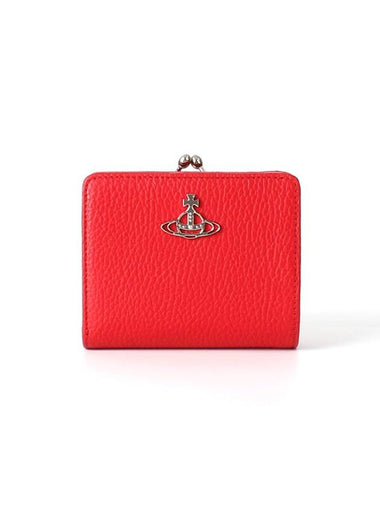 Grain Leather Coin Half Wallet Red - VIVIENNE WESTWOOD - BALAAN 1