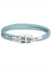 CD Icon Braided Leather Bracelet Blue - DIOR - BALAAN 2