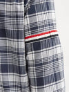 RWB Stripe Check Print Long Sleeve Shirt Navy - THOM BROWNE - BALAAN 4