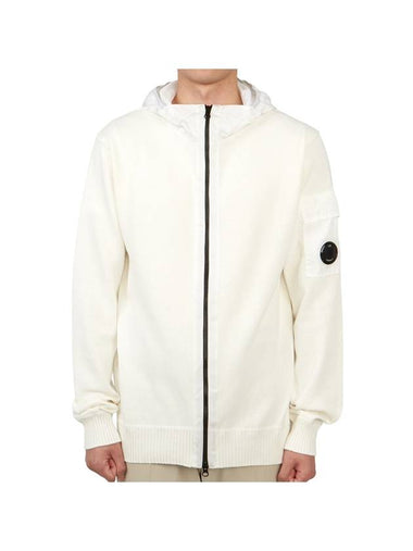 Men's Cotton Mixed Zip-Up Hoodie White - CP COMPANY - BALAAN 1