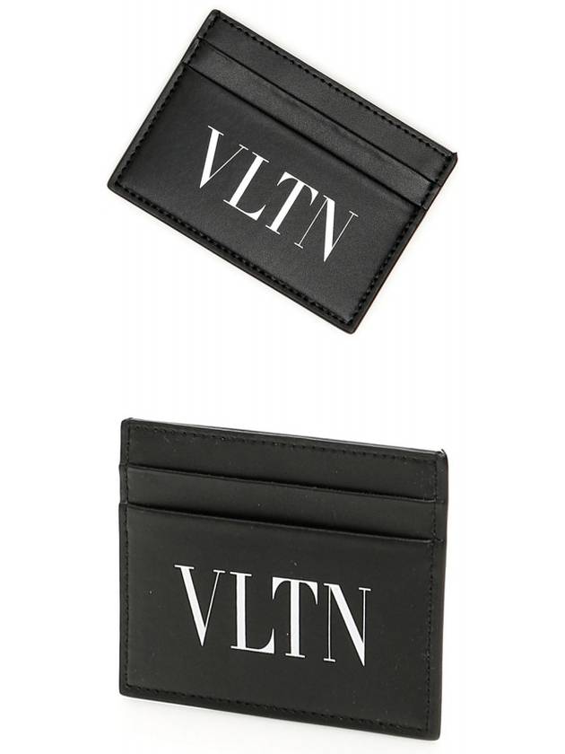 VLTN Logo Print Card Wallet Black - VALENTINO - BALAAN 6