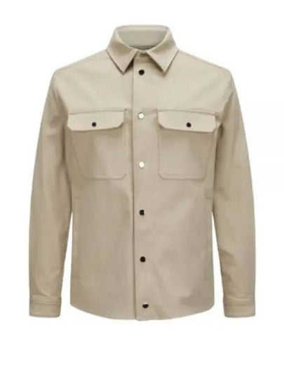 Men's Cotton Long Sleeve Shirt Light Beige - MONCLER - BALAAN 2