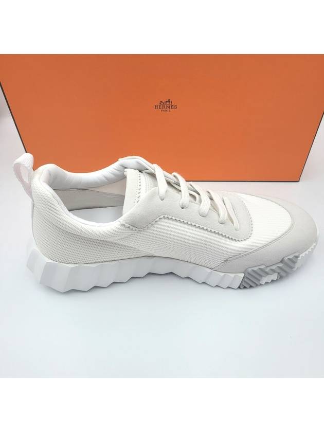 Bouncing Sneakers Mesh Suede Goatskin Blanc Blanc - HERMES - BALAAN 9