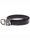 Gancini Reversible Adjustable Calfskin Leather Belt Black - SALVATORE FERRAGAMO - BALAAN 4