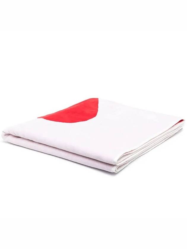 Heart Logo Double Sided Beach Towel White Red - AMI - BALAAN.