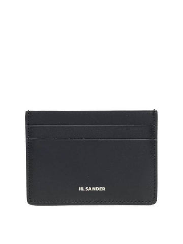 Logo Print Leather Card Wallet Black - JIL SANDER - BALAAN 1