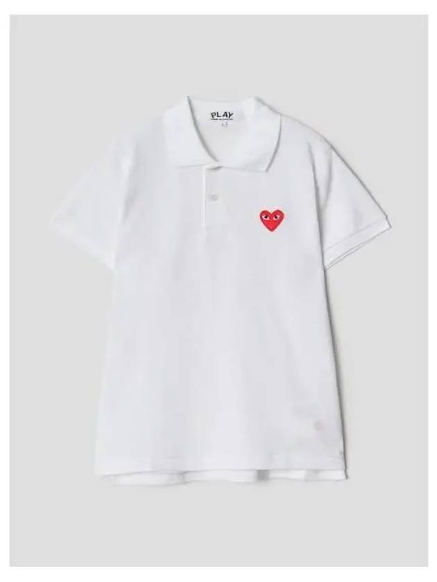 Women s Red Heart Waffen Polo T shirt Blouse Southern White Domestic Product GM0023051274358 - COMME DES GARCONS PLAY - BALAAN 1