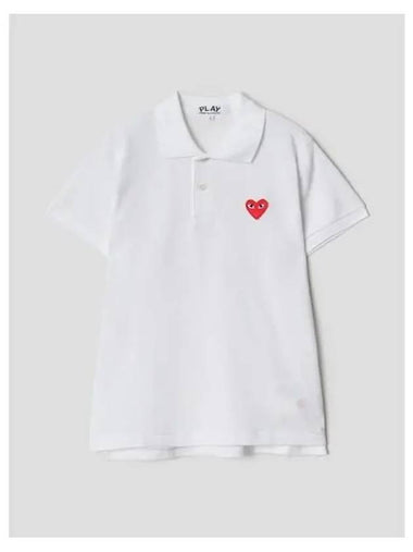 Women s Red Heart Waffen Polo T shirt Blouse Southern White Domestic Product GM0023051274358 - COMME DES GARCONS PLAY - BALAAN 1